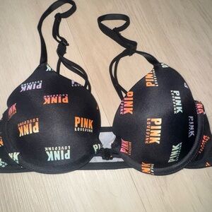 PINK Victoria's Secret Black and Pink Bra